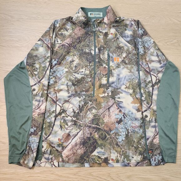 Russell Outdoors APX G2 Light Weight 1/2 Zip Pullover Mens Large Mtn Shadow Camo - Picture 9 of 10
